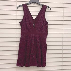 NEW Free People brand Women's maroon crochet pocket dress size small